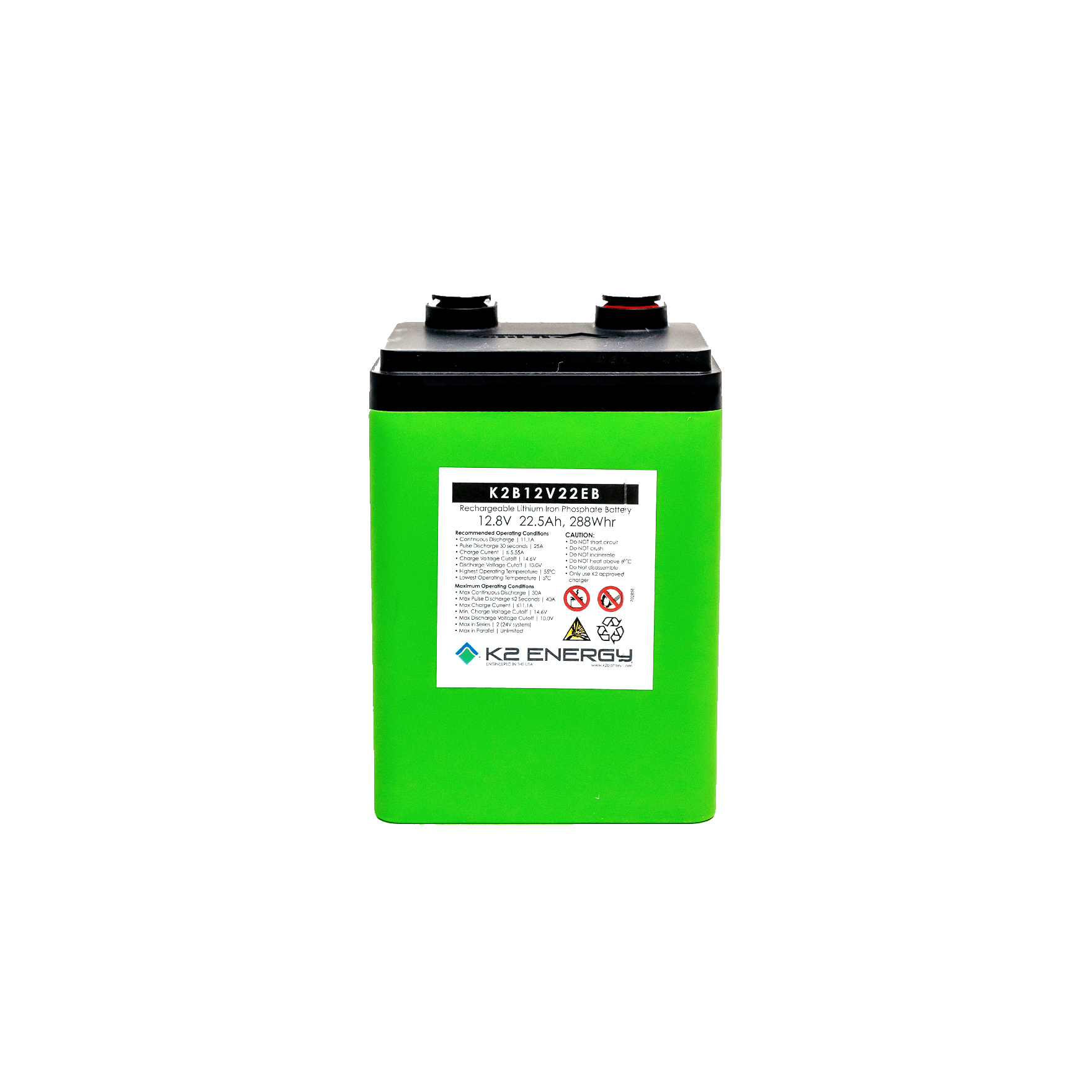 Energy 12V 22Ah K2B12V22EB Lithium Iron Phosphate Battery